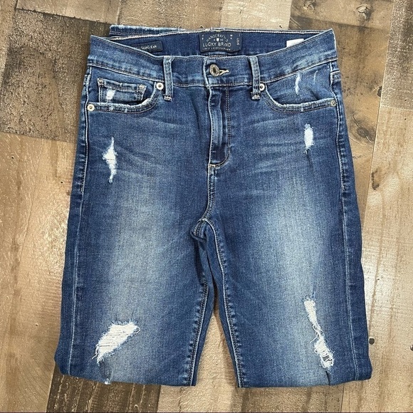 Lucky Brand Distressed Brooke Legging Jean 4/27 - Picture 2 of 11